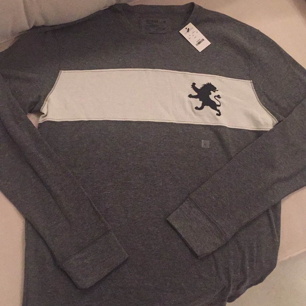 NWT MEN'S EXPRESS SIZE L Grey Long Sleeve Tee